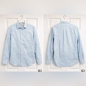 Express 1MX Extra Slim Dress shirt men’s large 16-16.5 light blue button down